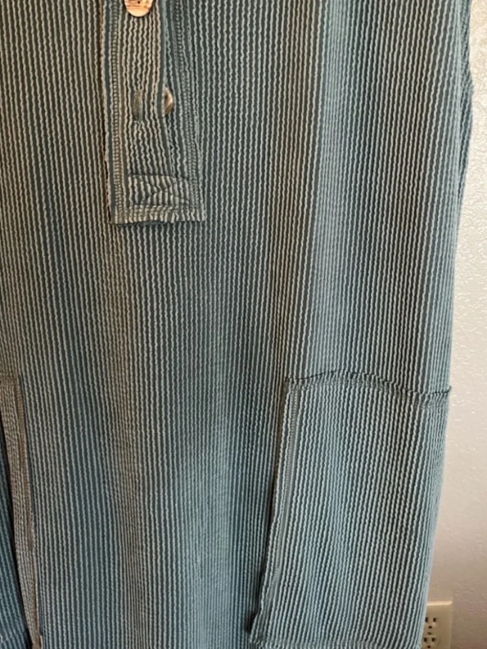 Three Bird Nest Teal Button-Front Ribbed Maxi Dress - Picture 5 of 6